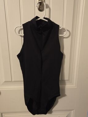 Women's BLACK Sleeveless High-Neck Dance Bodysuit
